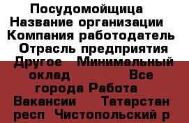 Посудомойщица › Название организации ­ Компания-работодатель › Отрасль предприятия ­ Другое › Минимальный оклад ­ 10 000 - Все города Работа » Вакансии   . Татарстан респ.,Чистопольский р-н